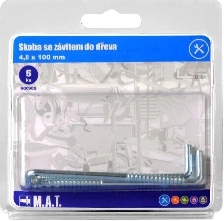 Skruering til træ 100 × 4,8 mm, galvaniseret (5 stk.)