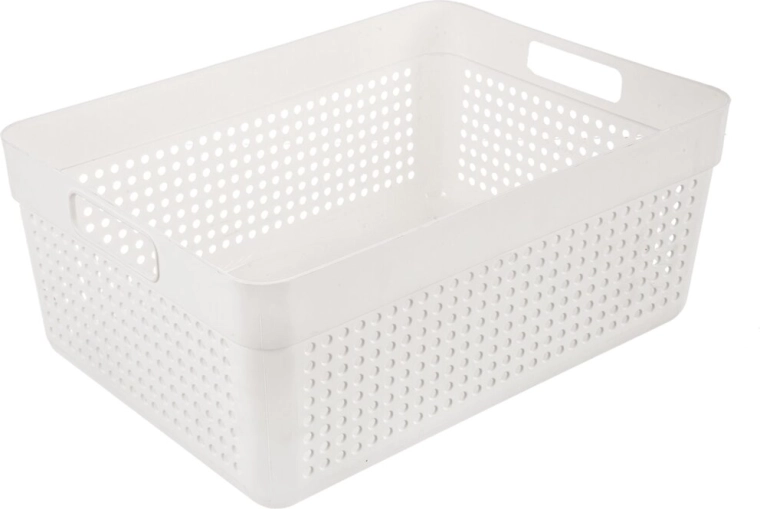 Opbevaringskurv Terra hvid 32,5 × 23,5 × 14 cm