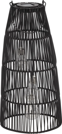 Solcelledrevet metal-lante​rne sort 47 cm