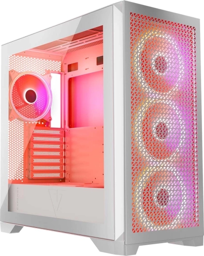 Volcano Expanse T Apex ARGB – hvid gaming‑kabinett midi tower