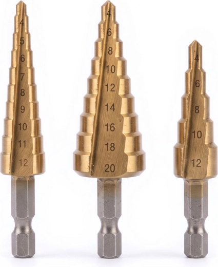 Sæt med trinbor til metal 4–20 mm
