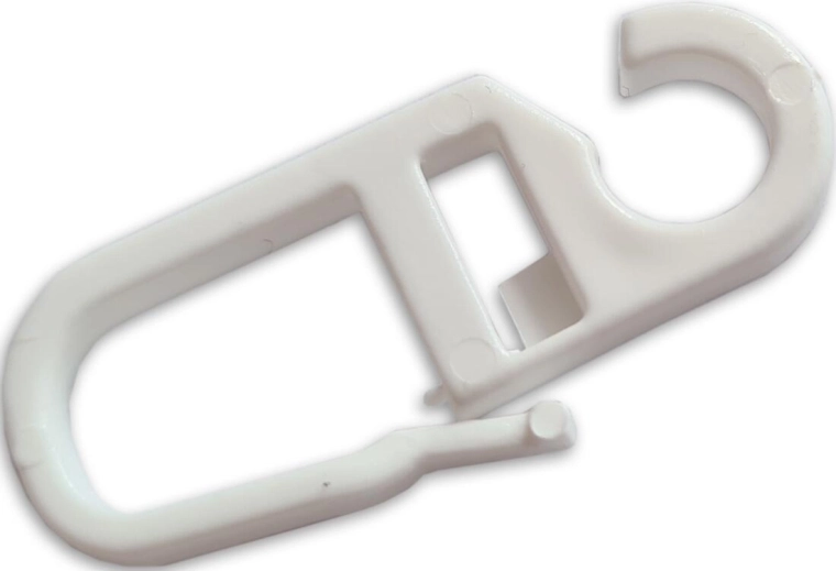 Plastisk gardinkrog, hvid, pakke med 10 stk.