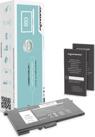 Movano batteri til Dell Latitude 5280, 5480, 5495 og 5580 (3DDDG) 3000 mAh 34 Wh