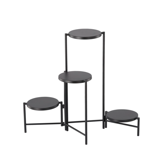 Firdelt metalplanteholder, sort