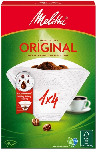 Papir kaffefiltre størrelse 4 MELITTA Original (40 stk)