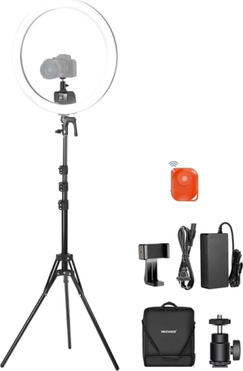 Neewer SRP18C RGB LED ringlys 48 cm med stativ og telefonholder