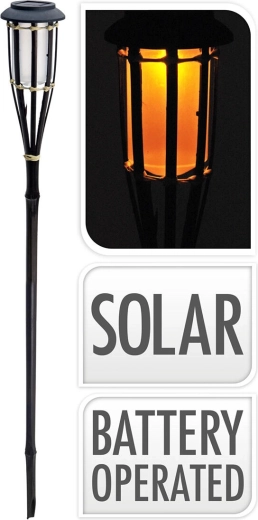 Solardrevet bambusfakkel 65 cm, sort
