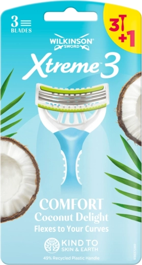Damebarbermaskine Wilkinson Xtreme 3 Comfort Coconut Delight 4 stk