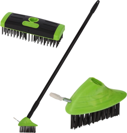 Teleskopisk 3-i-1 børstesæt til ukrudt og belægningssten