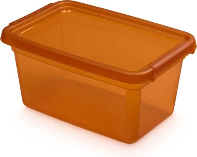 Basestore opbevaringsboks med låg og clips 4,5 l amber