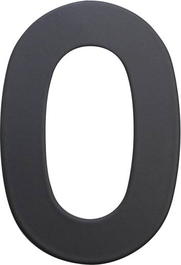 Husnummer 0, 75 mm, rustfrit stål, mat sort