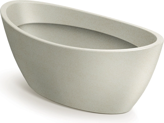 Oval plantekasse Aria 40 cm sandfarvet