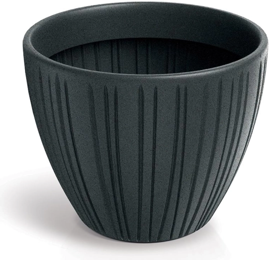 Fero Round urtepotte 48 cm blyfarvet – moderne altan- og indendørsplantekasse