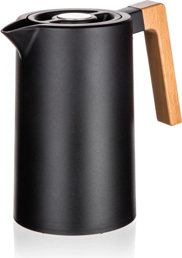 Termokande Joyce 1 l – rustfri og plast, sort