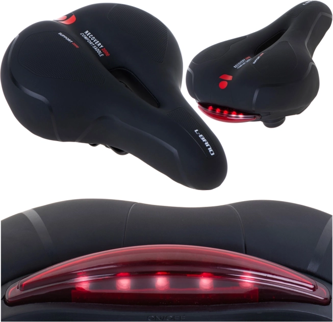 Skumsportcykelsadel med LED-lys