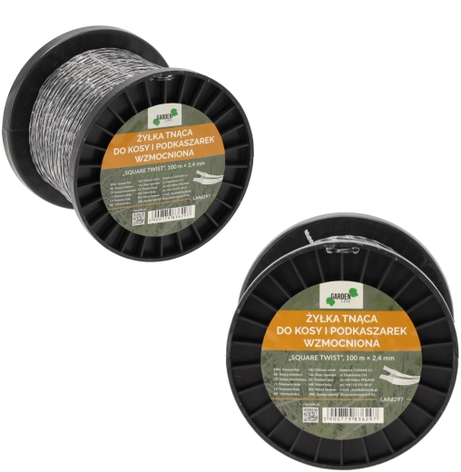 Forstærket trimmersnor Square Twist 2,4 mm, 100 m