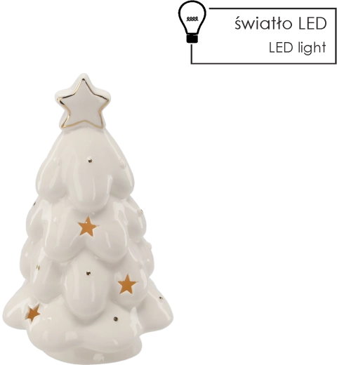 Juletræ i keramik med LED-belysning, hvid