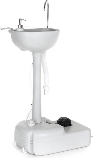 Bærbart fritstående håndvask med tank og sæbedispenser