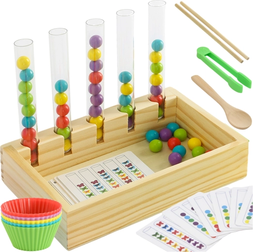 Montessori træ-educativ sorter til tælling og farver Kruzzel