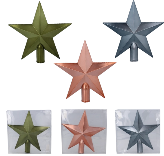 Julespids stjerne 20 cm – olivengrøn, kobber og grafit