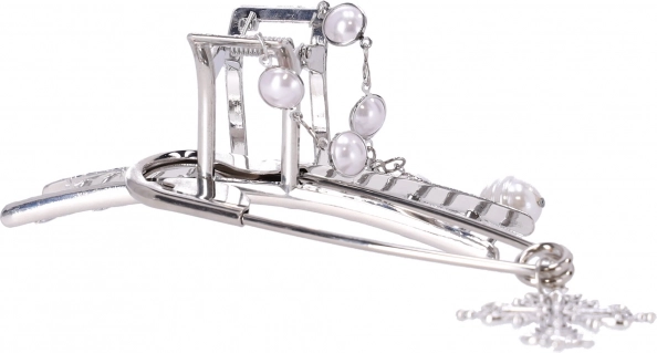 Dekorativt hårspænde med sølvperler