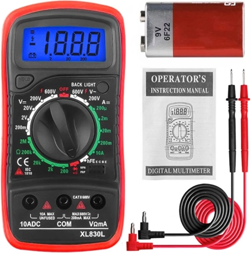 Digitalt multimeter Renew Force, rød