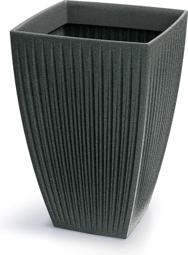 Plantekumme Latia Square High 40 × 40 × 58 cm – sort granit