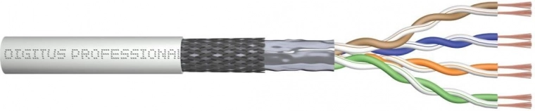 Patchkabel kat. 5e SF/UTP, flertrådet, AWG 26/7, PVC, 100 m, grå