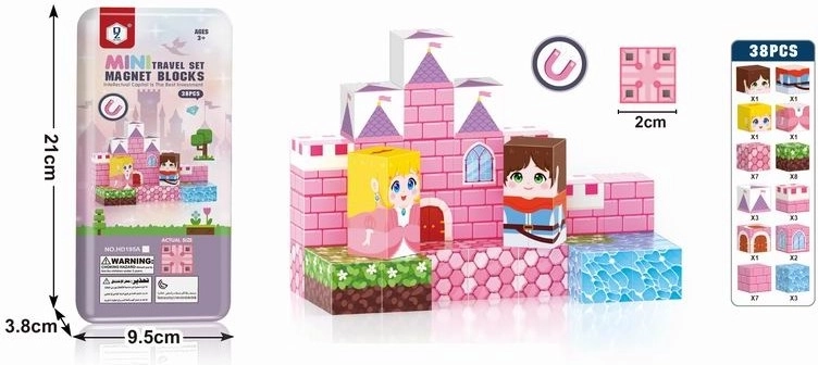 Magnetisk byggesæt Prinsesseslot 38 dele 2 cm
