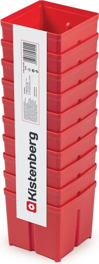 Sæt med plastopbevaringsbokse til værktøj, 10 stk., rød