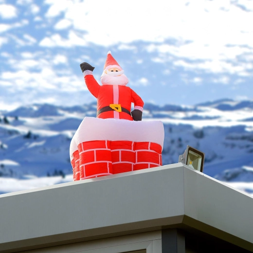 Oppustelig julemand i skorsten med LED-belysning 160 cm