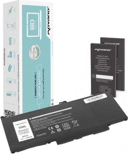 Movano-batteri til Dell Latitude 5300/5310/7200/7300/7400 7200 mAh (55 Wh)
