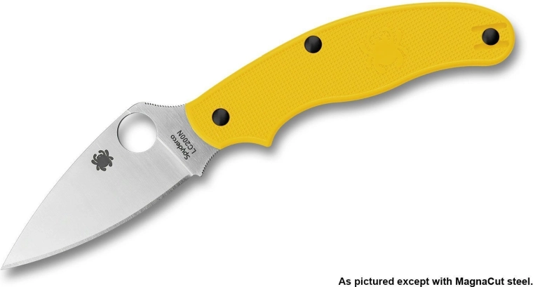 Lommekniv Spyderco UK Penknife Salt gul, 7,5 cm, satin, FRN