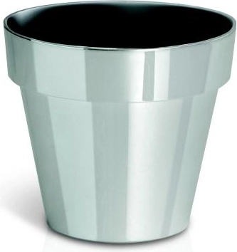 Sølvfarvet blomsterkrukke Chrome, diameter 110 mm