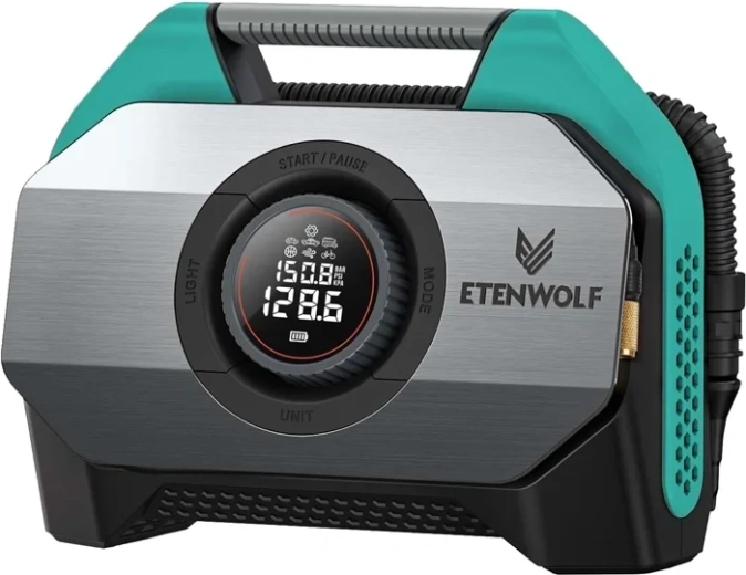 Autokompressor Etenwolf S6 11,03 bar 19.200 mAh – Blå