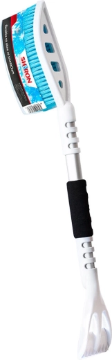 Isskraber med kost SHERON hvid/blå