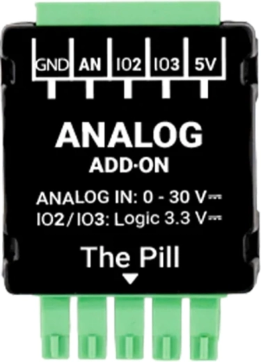 Shelly analogmodul 0–30 V til Shelly the Pill