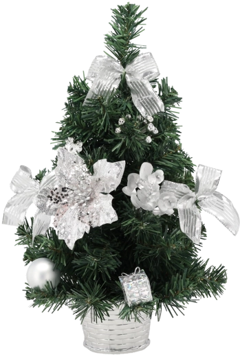 Sølvfarvet juletræ med LED-belysning 40 cm