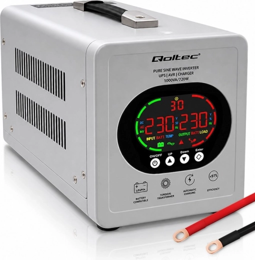 Qoltec backup-strømforsyning UPS med ren sinuskurve 1000 VA / 720 W