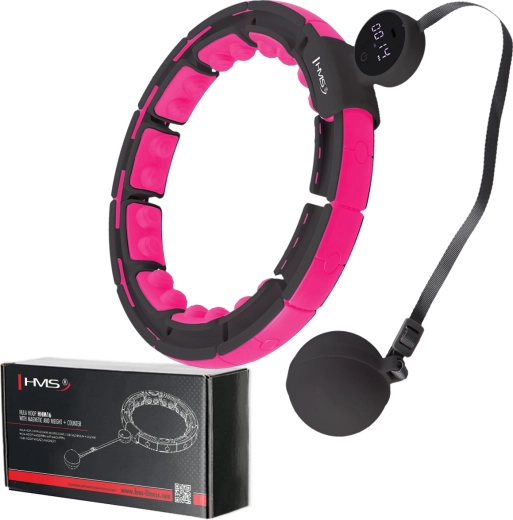 Massage-hulahopring med vægt, magneter og tæller – sort