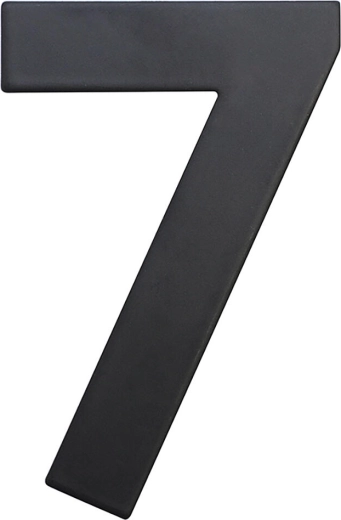 Husnummer 7, 75 mm, rustfrit stål, mat sort