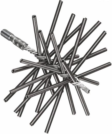 Skorsten fjederstålbørste 180 mm, stål, gevind M12