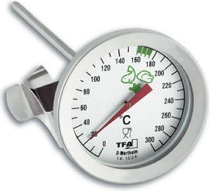 Rustfrit stål indstikstermometer op til 300 °C med clips