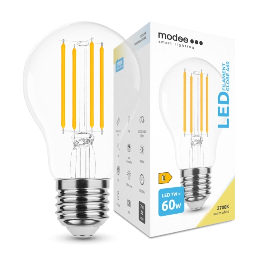 Modee LED pære Filament A60 7 W E27, 806 lm, varm hvid