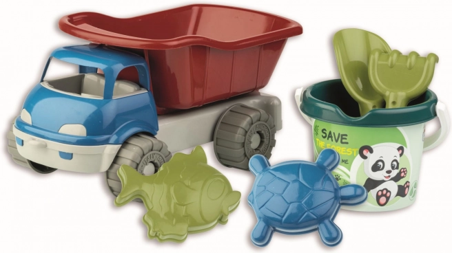 Androni sæt til sand legetøjsbil lavet af genbrugsplast