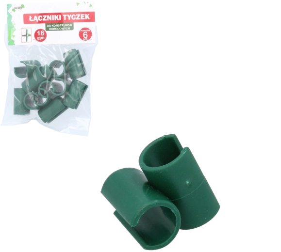 Sæt med 6 T-formede forbindere til havestænger 16 mm