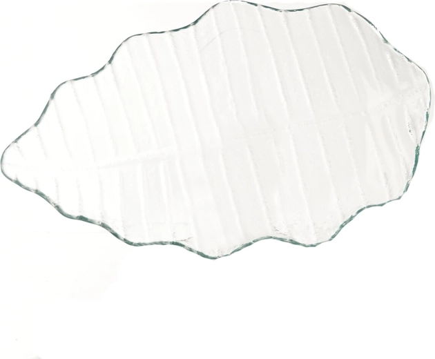Glas-serveringsbakke formet som et blad 36 × 23 × 4 cm