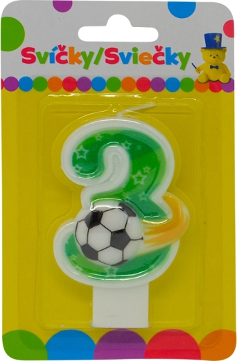 Fødselsdagslys tal 3 med bold