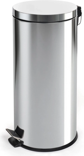 rustfrit stål pedalspand 30 l med plastindsats