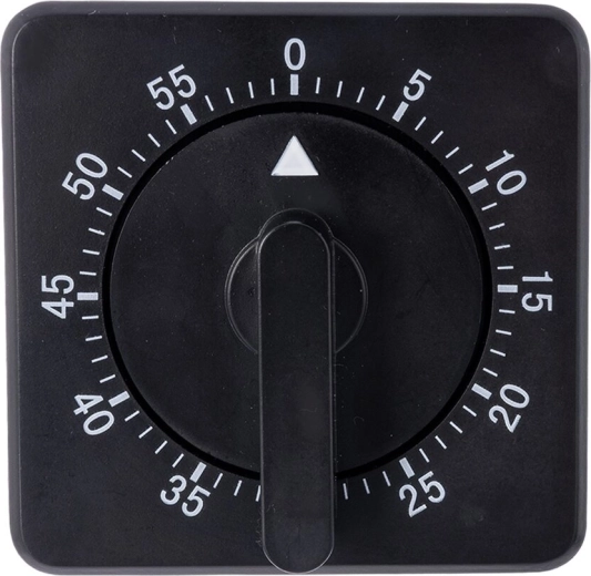 Mekanisk køkkentimer med magnet sort - 1 stk.